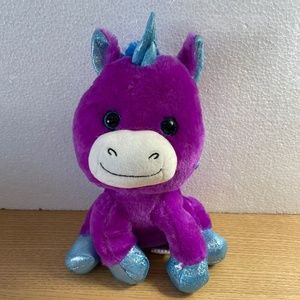Kellytoy Unicorn Plush Purple Shimmer Squad Sugar Loaf Pegasus Stuffed Animal